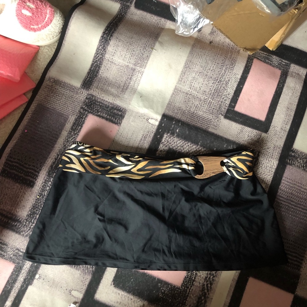 Swim skirt  with Gold zebra print Waistband